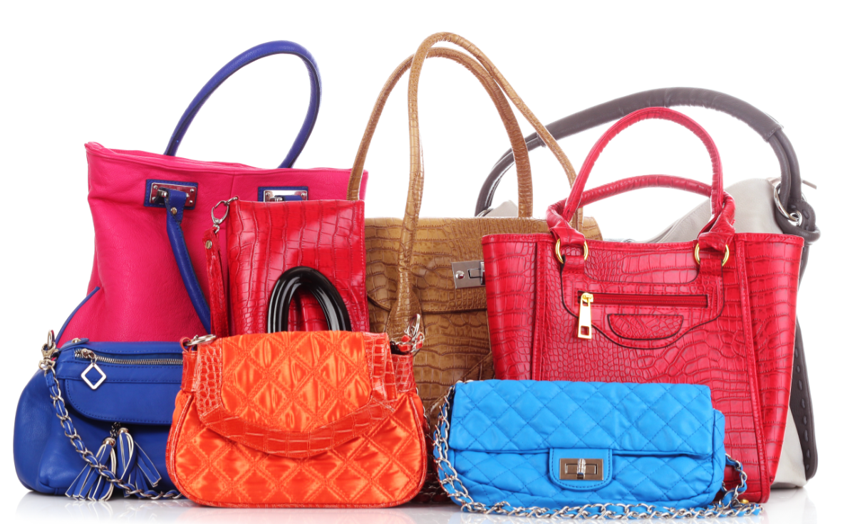 a selection of colourful handbags